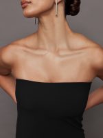 Strapless Dress in Melt - Black - Image 6