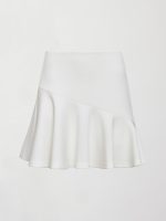 Asymmetrical Flounce Tennis Skirt in Scuba - White - Image 8
