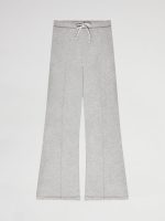 Wide Leg Pintuck Sweatpant in French Terry - Heather Grey - Image 7