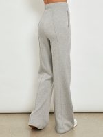 Wide Leg Pintuck Sweatpant in French Terry - Heather Grey - Image 6