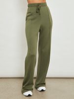 Wide Leg Pintuck Sweatpant in French Terry - Ivy Green - Image 3