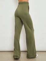 Wide Leg Pintuck Sweatpant in French Terry - Ivy Green - Image 5