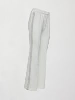 Rhinestone Fleece Flare Pant - White w/ Silver Rhinestones - Image 7