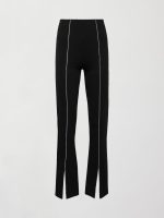 Rhinestone Front Slit Sweatpant - Black - Image 9
