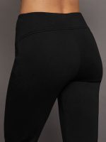 Rhinestone Front Slit Sweatpant - Black - Image 6
