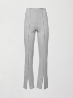 Rhinestone Front Slit Sweatpant - Heather Grey - Image 8