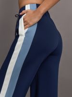 Wide Leg Track Pant in Scuba - Navy - Image 4