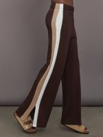 Wide Leg Track Pant in Scuba - Chocolate Torte - Image 4