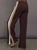 Wide Leg Track Pant in Scuba - Chocolate Torte - Image 5