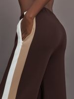 Wide Leg Track Pant in Scuba - Chocolate Torte - Image 6