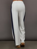 Wide Leg Track Pant in Scuba - Ivory - Image 5