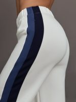 Wide Leg Track Pant in Scuba - Ivory - Image 6