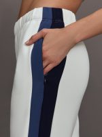 Wide Leg Track Pant in Scuba - Ivory - Image 7