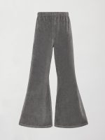 Wide Leg Pant in Velour - Charcoal Grey - Image 12