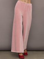 Wide Leg Pant in Velour - Blush - Image 5
