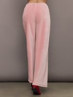 Wide Leg Pant in Velour - Blush - Image 7
