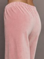 Wide Leg Pant in Velour - Blush - Image 9