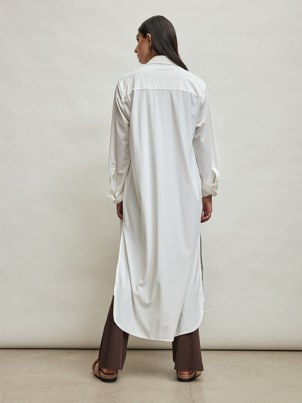 Button Up Oversized Tunic - White - Image 4