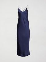 SATIN SLIP DRESS - NAVY - Image 7