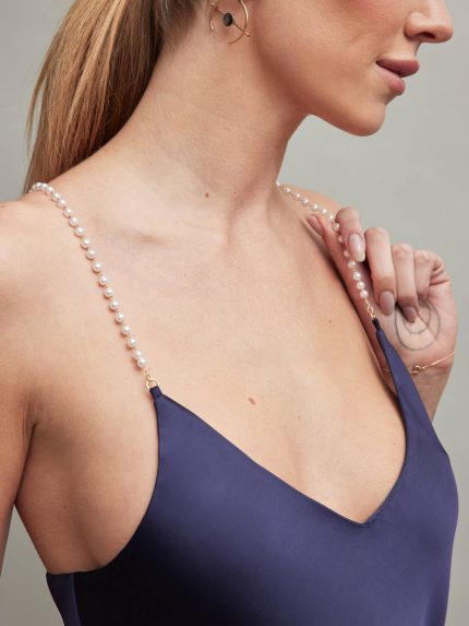 SATIN SLIP DRESS - NAVY