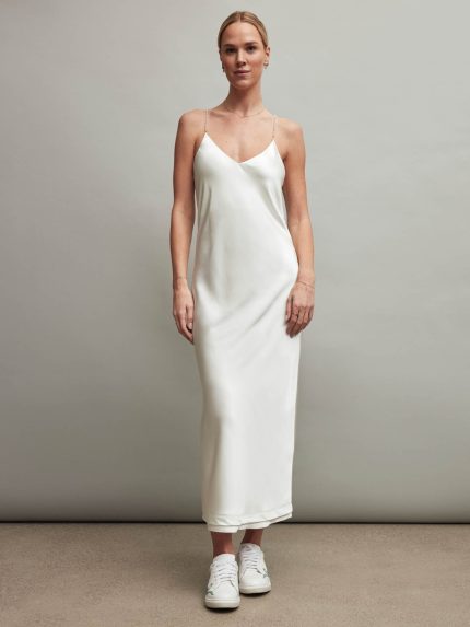 SATIN SLIP DRESS - IVORY