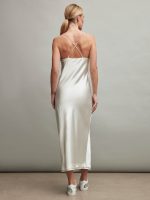 SATIN SLIP DRESS - IVORY - Image 4
