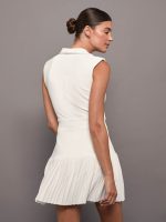 Pleated Tennis Dress - Ivory - Image 4