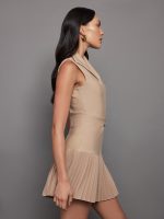 Pleated Tennis Dress - Beige - Image 3