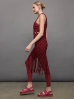 Macrame Tunic Dress - Merlot - Image 4