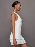 Pleated Tier Tennis Dress - White - Image 4