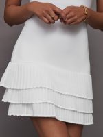 Pleated Tier Tennis Dress - White - Image 7