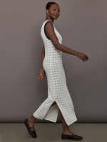 Open Back Knit Crochet Dress - Ivory - Image 5