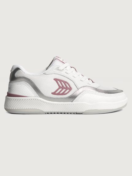 Uba Premium Leather & Mesh - White/ Metallic Silver Blush Pink