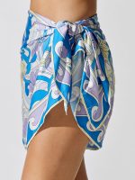 Short Silky Scarf - Ocean - Image 3