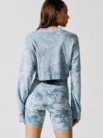 Tokyo Crop Long Sleeve Top - Aqua Crystal - Image 3