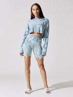 Tokyo Crop Long Sleeve Top - Aqua Crystal - Image 2