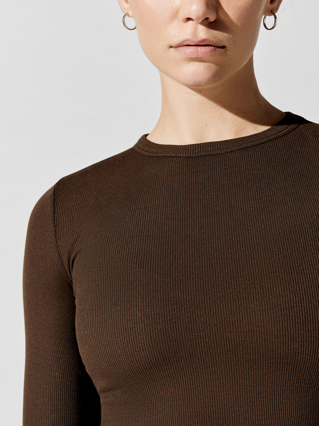 COTT-W214564-BRWN-22SS-Verona-Crop-Shirt-color-ESPRESSO-2562_c4d53038-c647-4583-b472-d0505fc5da1f Verona Crop Shirt - Espresso - Image 1