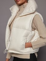 Nylon Puffer Vest - White - Image 5