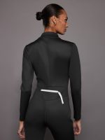 Black Jumpsuit With White Flower - Black - Image 6