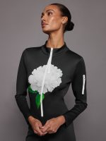 Black Jumpsuit With White Flower - Black - Image 5