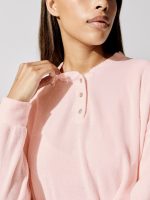 Terry Henley Sweatshirt - Peony - Image 4