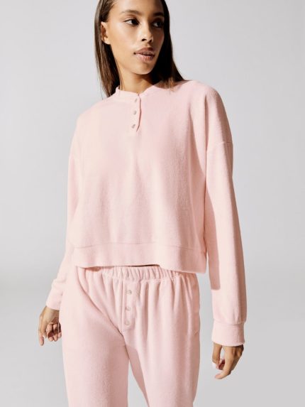 Terry Henley Sweatshirt - Peony
