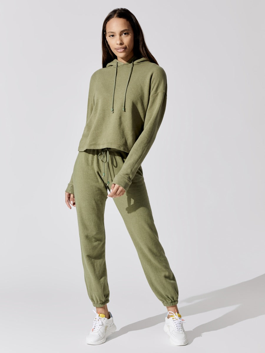 Vintage Fleece Gem Hoodie - Basil With Jade - Image 3
