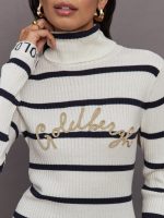 Mimi Long Sleeve Knit Sweater - Breton Stripe Cream/Blue - Image 4