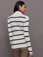 Mimi Long Sleeve Knit Sweater - Breton Stripe Cream/Blue - Image 6