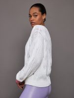Cable Knit Sweater - White - Image 5