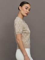 Wolf Chain Jacquard Polo - Sand - Image 4