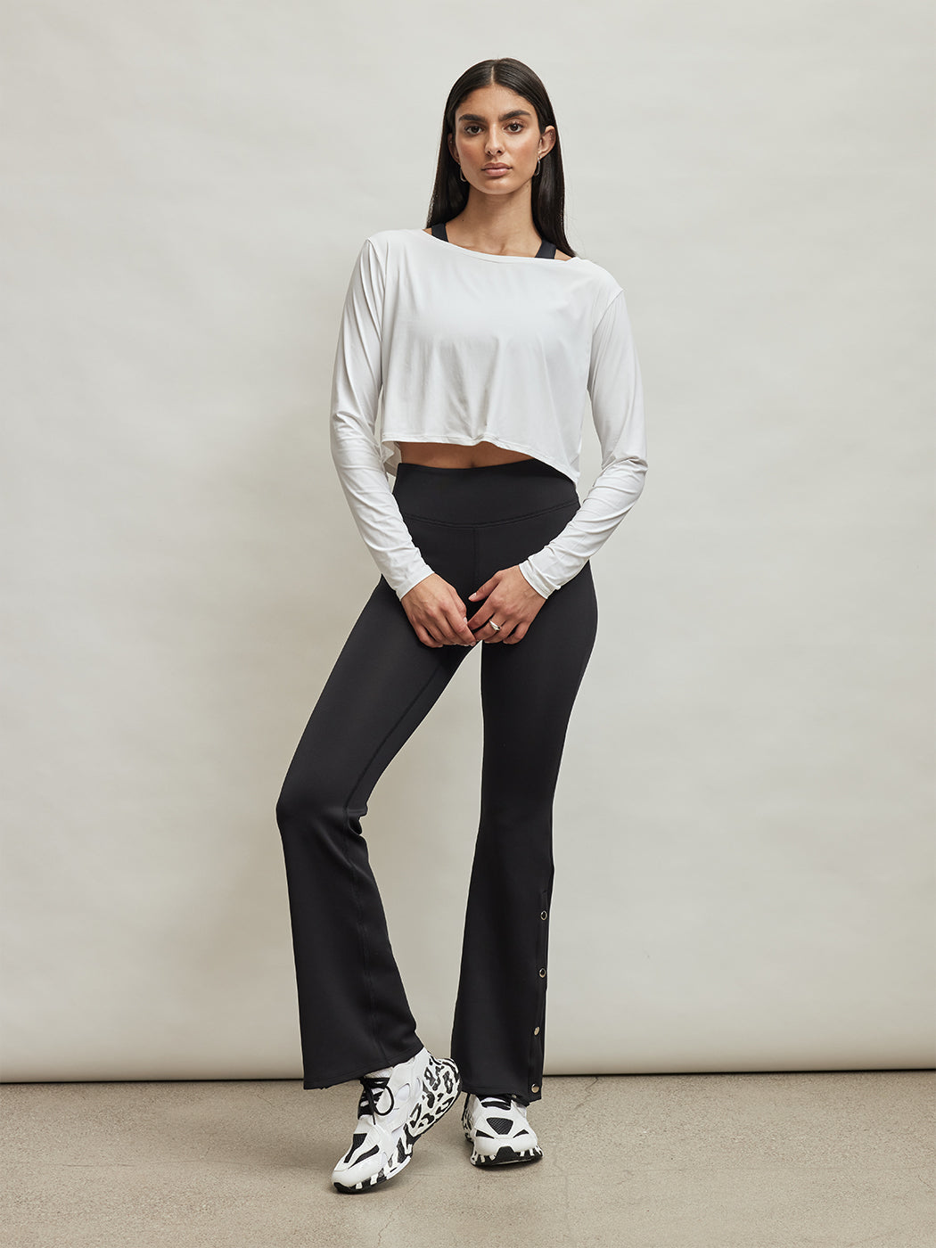 Long Sleeve Boat Neck Top - White - Image 5