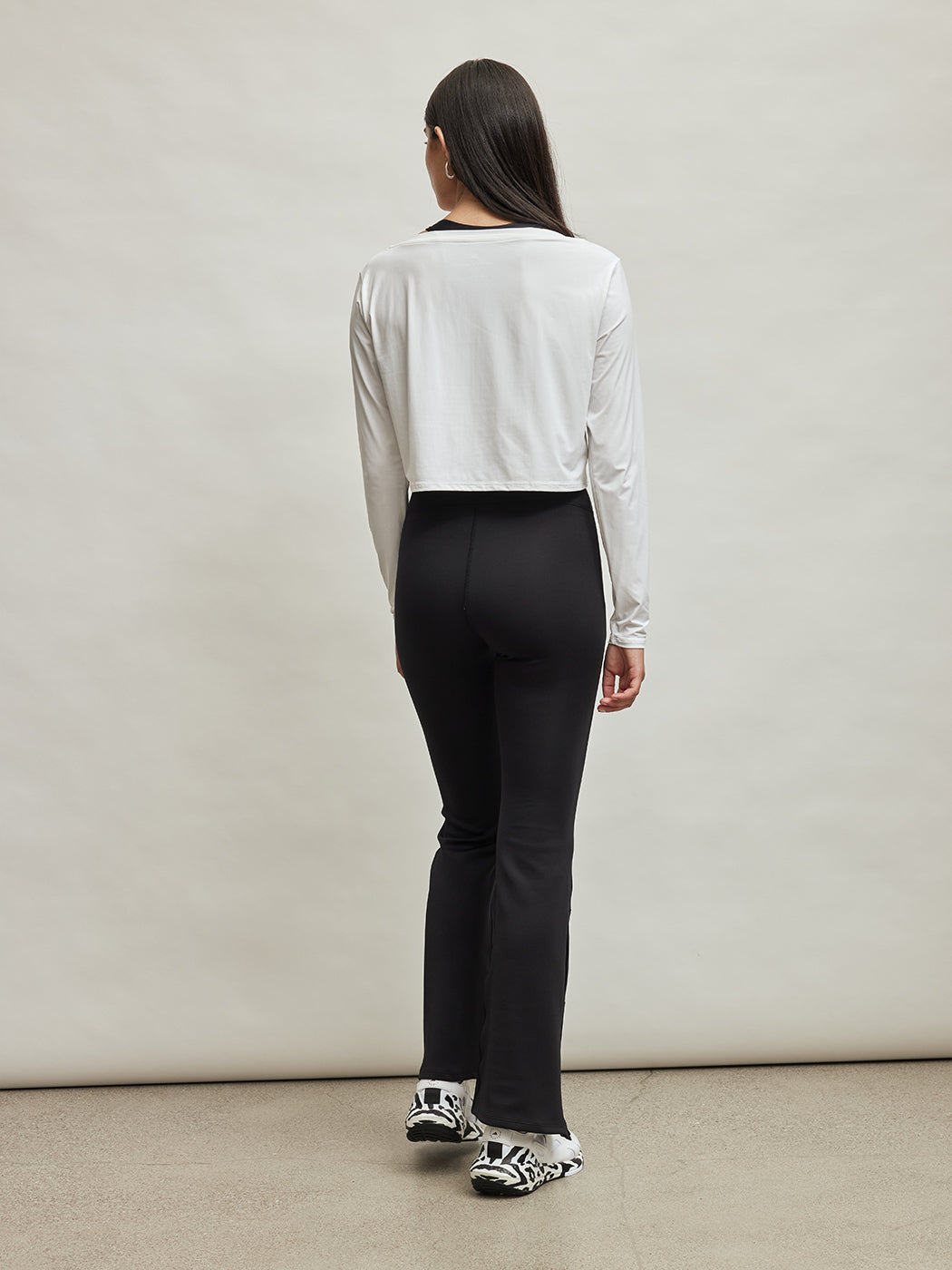 Long Sleeve Boat Neck Top - White - Image 4