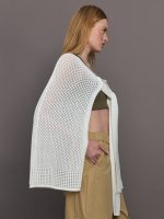 Gabrielle Knit Cape - Creme - Image 4